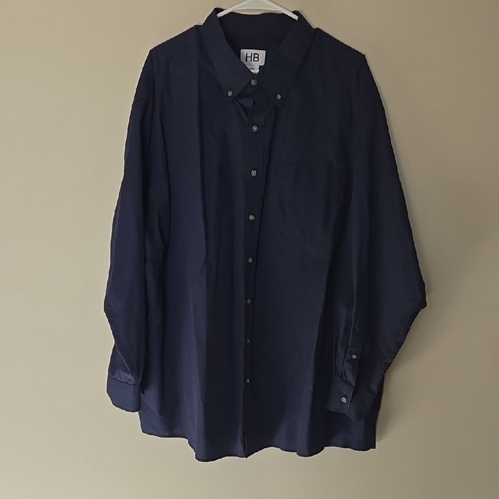 Men's Navy Casual Button Down Shirt
